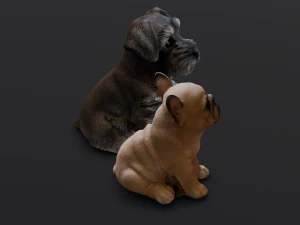 2 Dog 3D Model