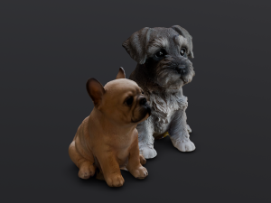 2 Dog Model 3D