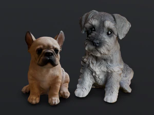 2 Dog 3D Model