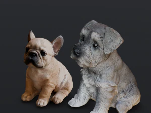 2 Dog 3D Model