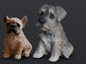 2 Dog Model 3D