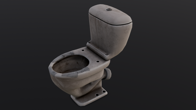 Dirty Toilet 3D Модель .c4d .max .obj .3ds .fbx .stl .blend 