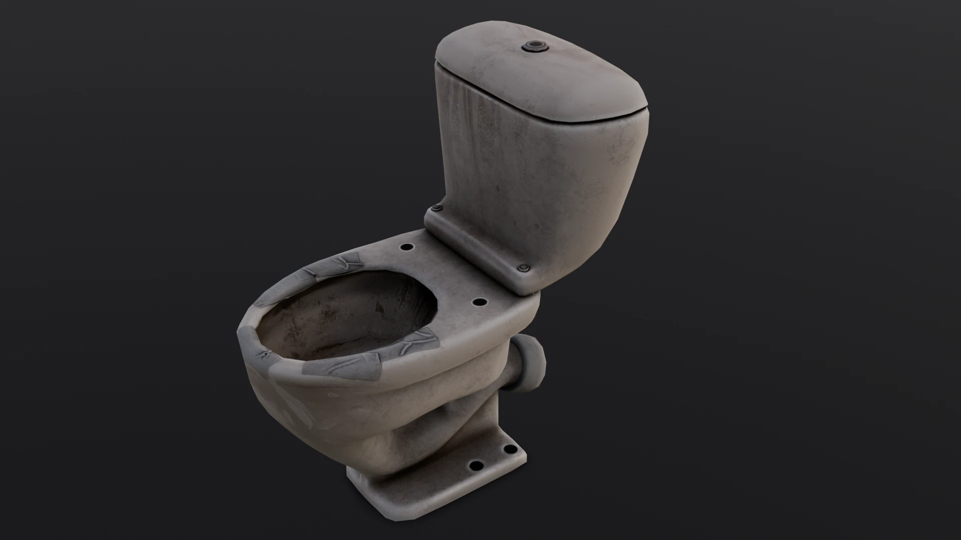 Dirty Toilet 3D Model .c4d .max .obj .3ds .fbx .stl .blend