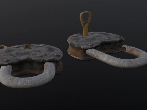Rusted Lock and Key 3D Model