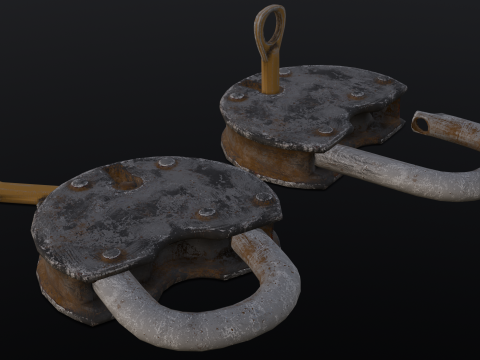 Rusted Lock and Key 3D Model