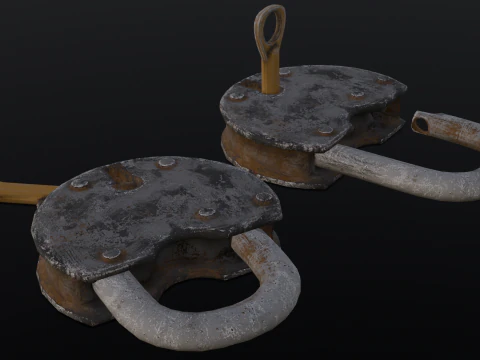 Rusted Lock and Key 3D Model