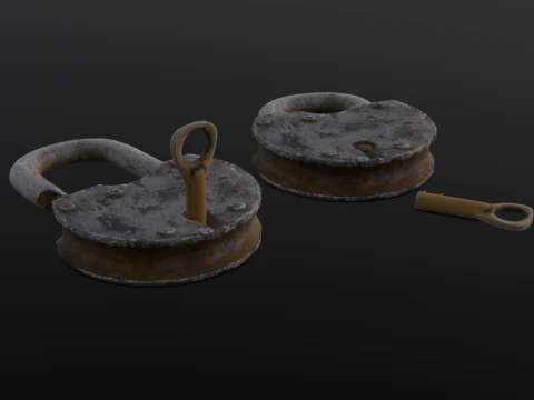 Rusted Lock and Key 3D Model