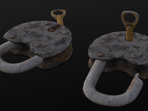 Rusted Lock and Key 3D Model