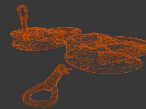 Rusted Lock and Key 3D Model