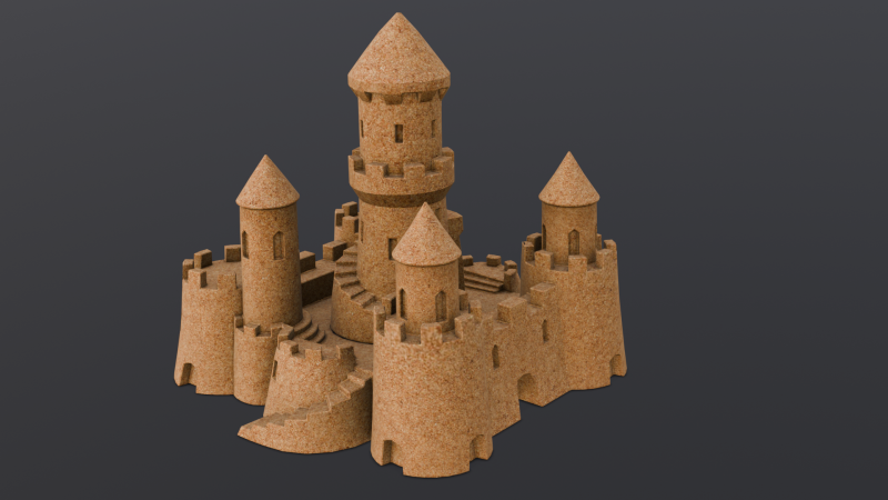 Modern Sandcastle 3D Model .c4d .max .obj .3ds .fbx .stl .blend 