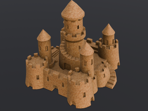 Modern Sandcastle 3D Model