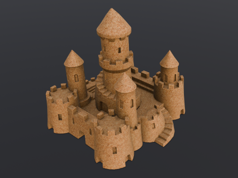Modern Sandcastle 3D Model