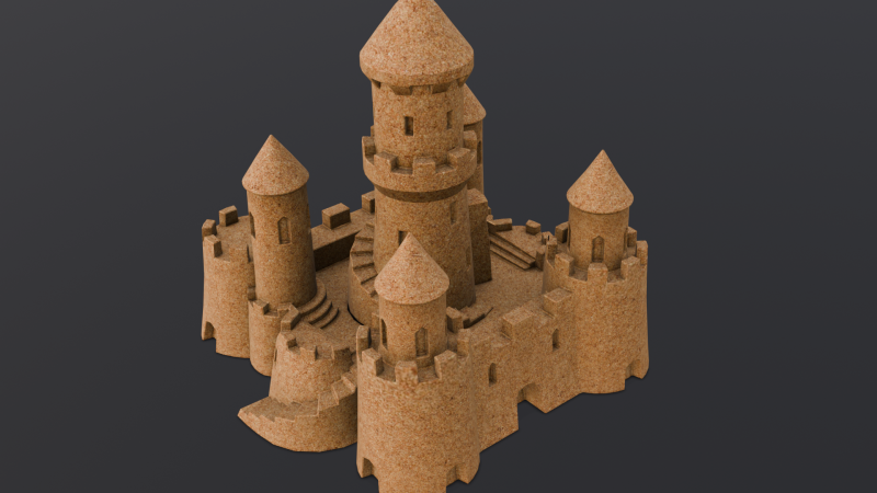 Modern Sandcastle 3D Model in Buildings 3DExport