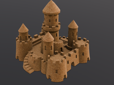 Modern Sandcastle 3D Model