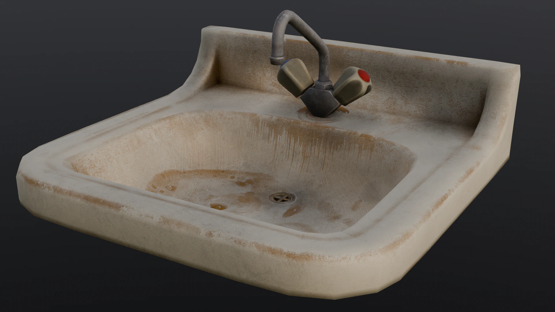 Old Dirty Sink 3D Model .c4d .max .obj .3ds .fbx .stl .blend 