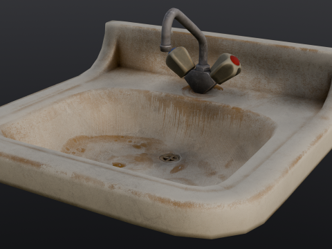 Old Dirty Sink Modelo 3D