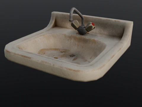 Old Dirty Sink 3D Model