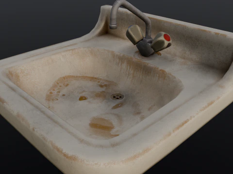 Old Dirty Sink 3D Model