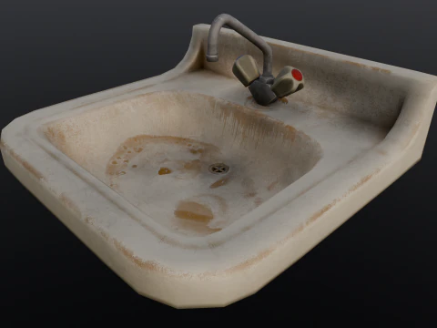 Old Dirty Sink 3D Model