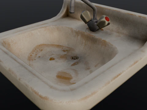 Old Dirty Sink 3D Model