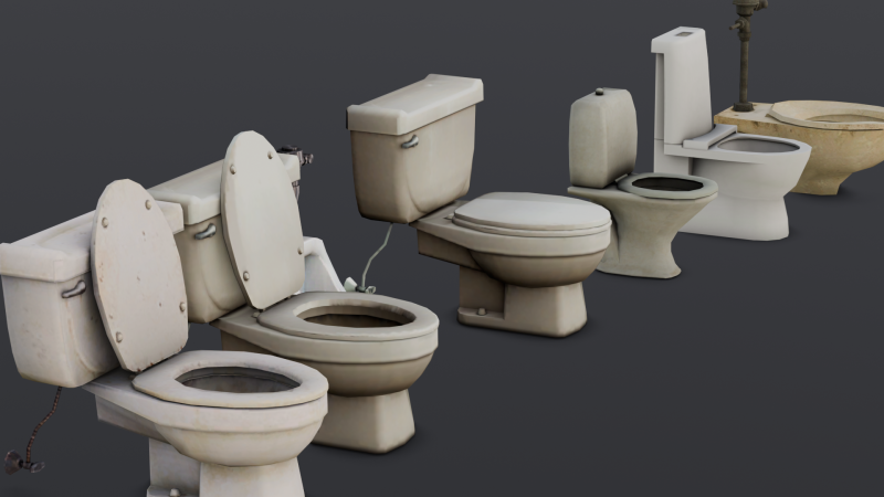 Toilet Pack 3D-Modell .c4d .max .obj .3ds .fbx .stl .blend 