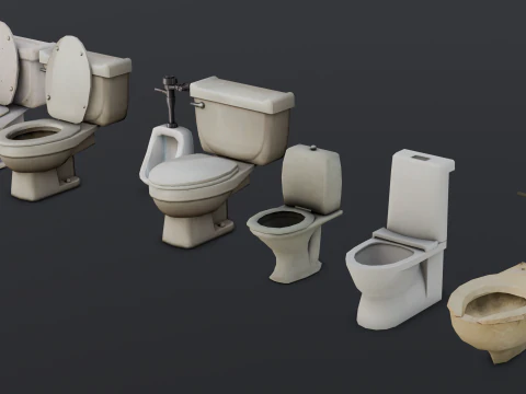 Toilet Pack 3D Model