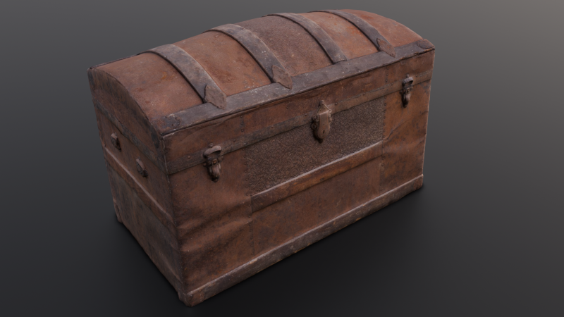 Old Trunk box 3D Модель .c4d .max .obj .3ds .fbx .stl .blend 