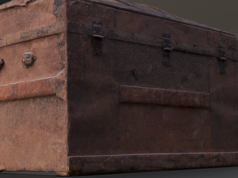Caixa de ba&uacute; antiga Modelo 3D