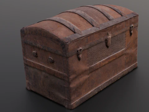 Caixa de ba&uacute; antiga Modelo 3D