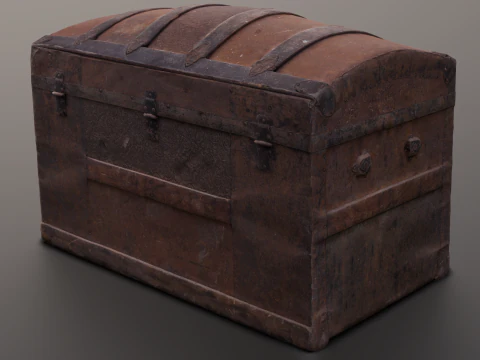 Caixa de ba&uacute; antiga Modelo 3D