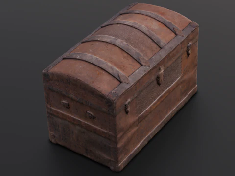 Caixa de ba&uacute; antiga Modelo 3D