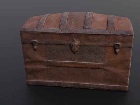 Caixa de ba&uacute; antiga Modelo 3D