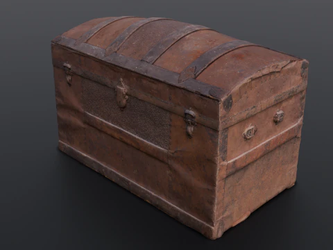 Caixa de ba&uacute; antiga Modelo 3D