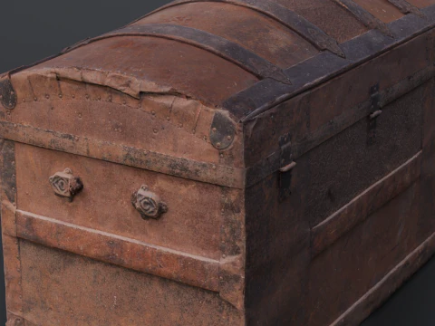 Caixa de ba&uacute; antiga Modelo 3D