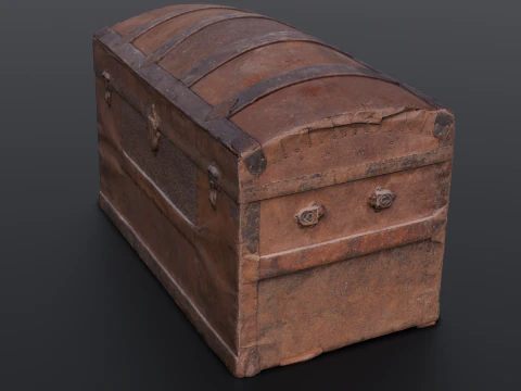 Caixa de ba&uacute; antiga Modelo 3D