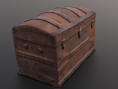 Caixa de ba&uacute; antiga Modelo 3D