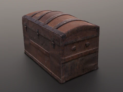 Caixa de ba&uacute; antiga Modelo 3D