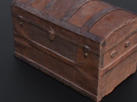 Caixa de ba&uacute; antiga Modelo 3D
