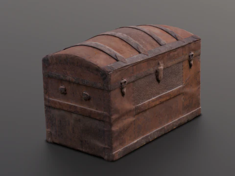 Caixa de ba&uacute; antiga Modelo 3D