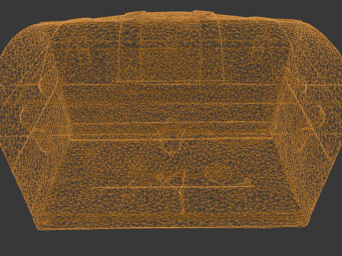Caixa de ba&uacute; antiga Modelo 3D