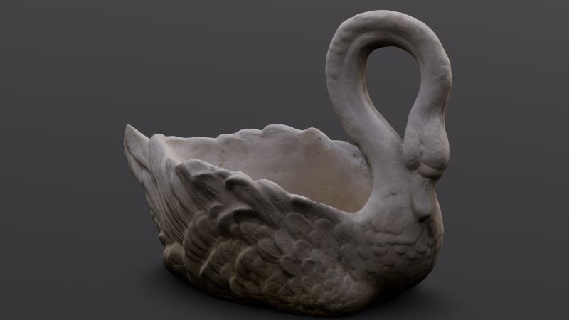 Swan Sculpture 3D-Modell .c4d .max .obj .3ds .fbx .stl .blend 
