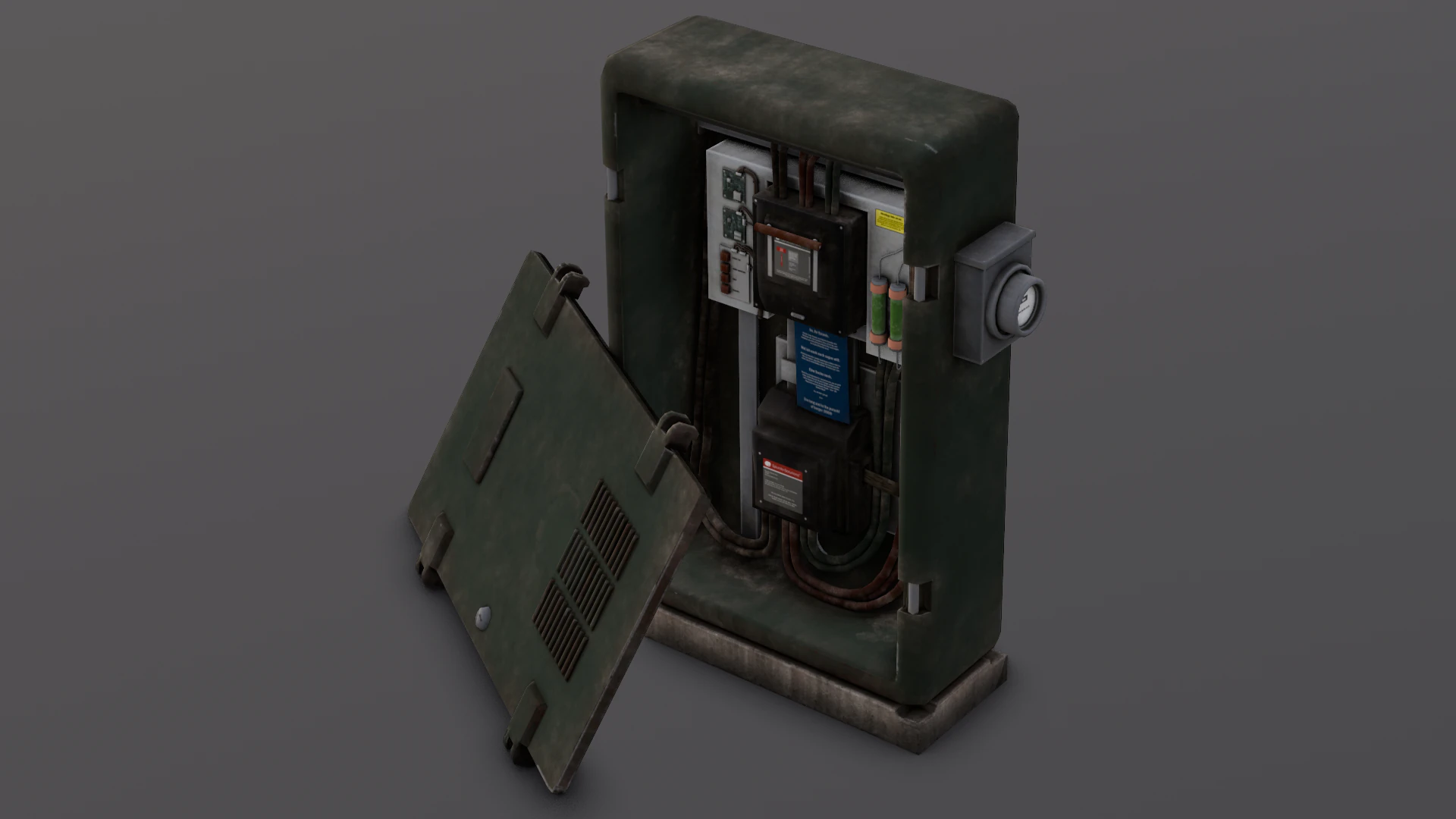 Electric box 3D Model .c4d .max .obj .3ds .fbx .stl .blend