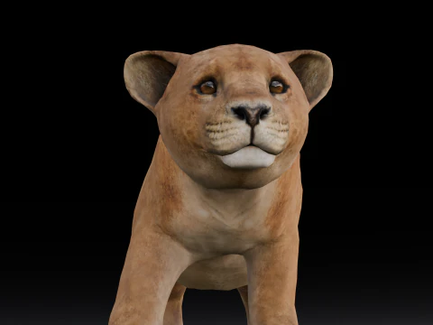 Baby Lion Animated 3D Model