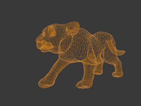 Baby Lion Animated 3D Model