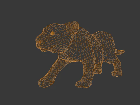 Baby Lion Animated 3D Model