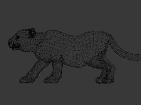 Baby Lion Animated 3D Model