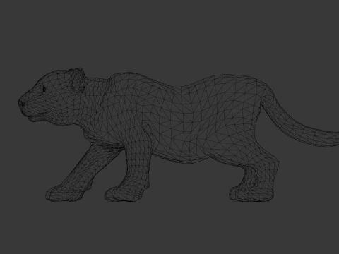Baby Lion Animated 3D Model