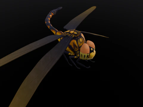 Dragonfly Animated 3D Model