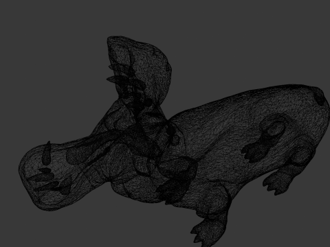 Animated hippopotamus 3D Model