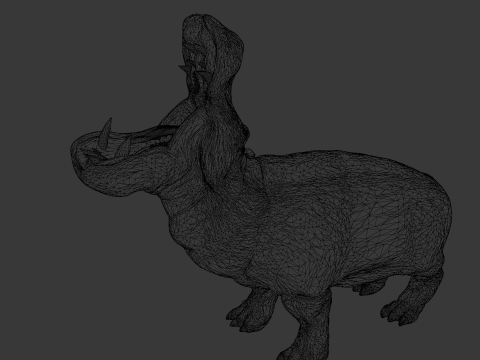 Animated hippopotamus 3D Model